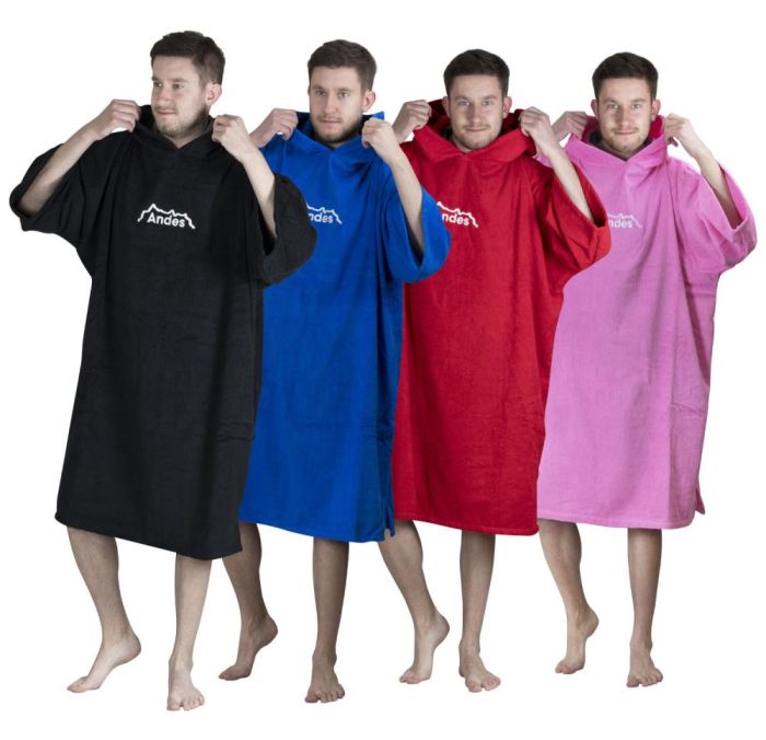 Unisex Adult Beach Towel Poncho Bath Changing Robe Hooded Quick Dry Bathrobe UK 