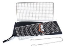 Andes Stainless Steel Camping/Travel Cooking Grills with Gate Holder, pack of 2
