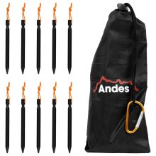 Andes Aluminium Camping Tent Pegs, Lightweight Y-Shaped Nail Stakes (pack of 10)