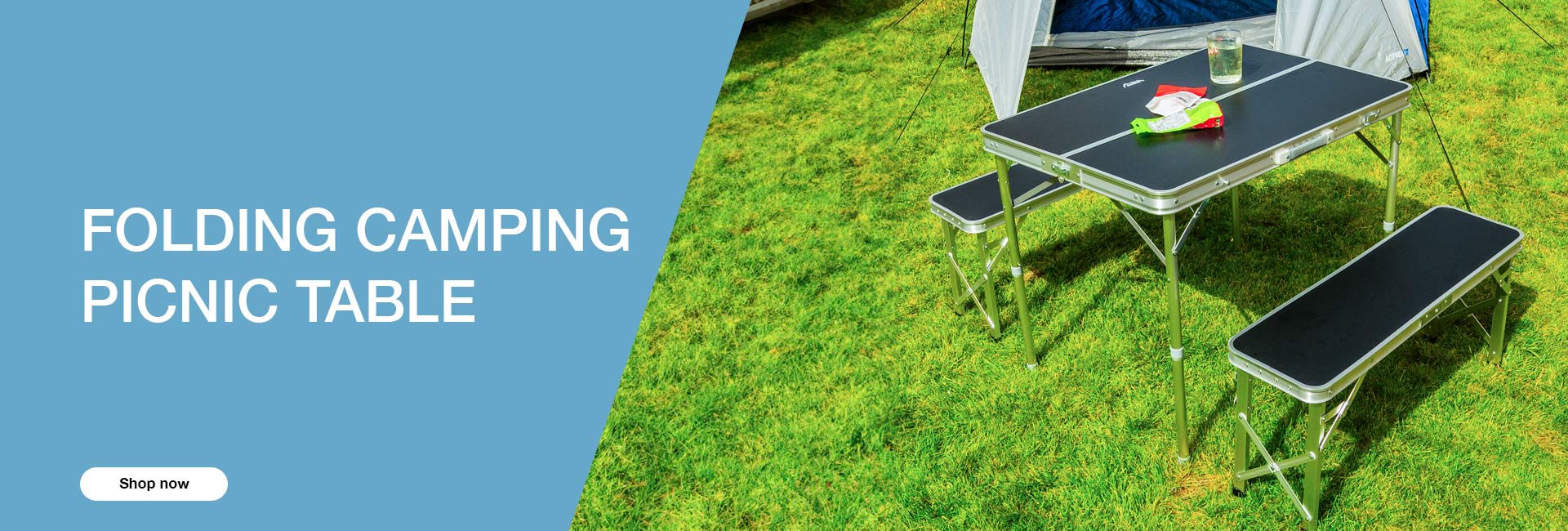 Andes Aluminium Folding Portable Camping/Picnic Outdoor Table & Stool Chair Set