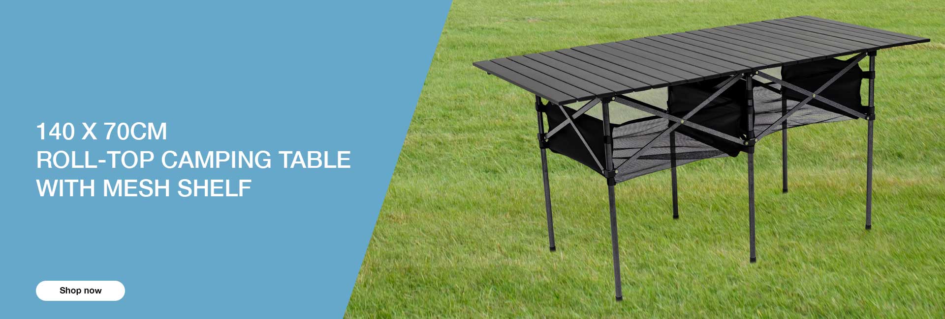 140cm Portable Aluminium Roll-Top Camping Dining Table